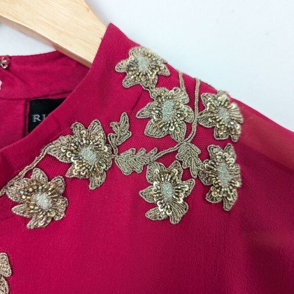 Ridhi Mehra fuchsia pink beige sequin bead floral Valentino Anarkali maxi dress - Picture 4 of 7